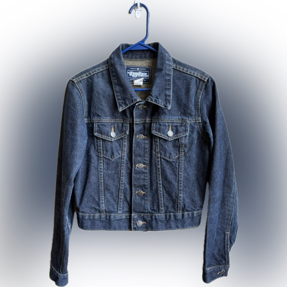 Vintage Denim Dark Wash Trucker Jacket